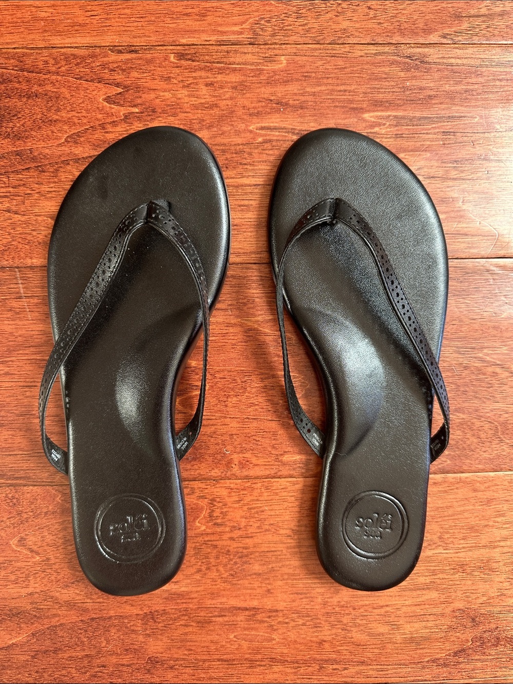 Solei Sea. Black Women’s Flip Flop Sandals